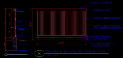 metal frame trash enclosure cad|dumpster enclosure plans.